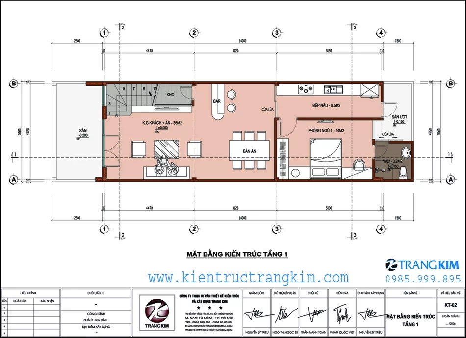 Mặt bằng kiến trúc tầng 1 1