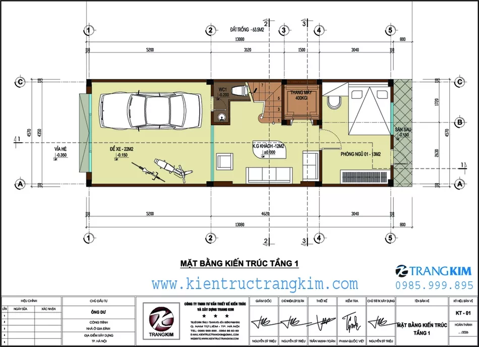 Mặt bằng thiết kế tầng 1 1