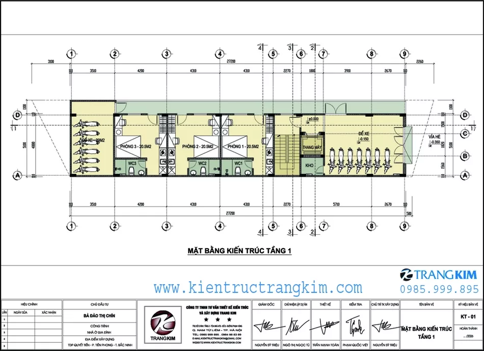 Mặt bằng thiết kế tầng 1 1