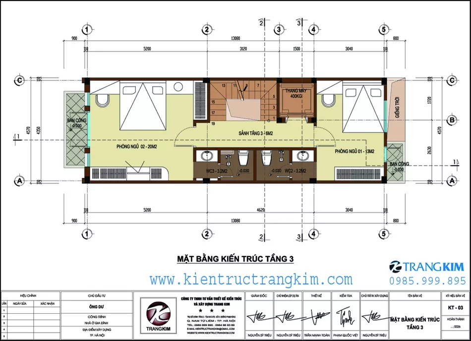 Mặt bằng thiết kế tầng 3 1