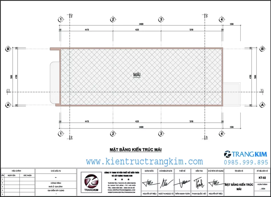 Mặt bằng kiến trúc mái 1
