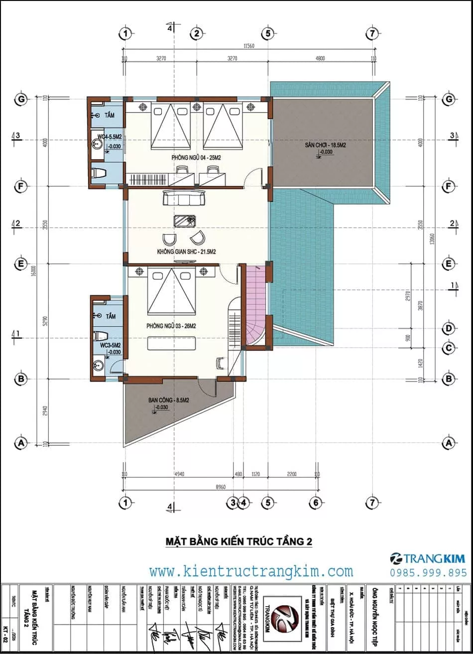 Mặt bằng thiết kế tầng 2 1