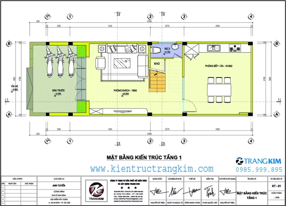 Mặt bằng thiết kế tầng 1 1
