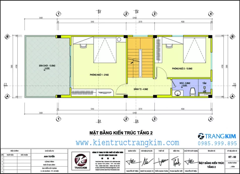 Mặt bằng thiết kế tầng 2 1