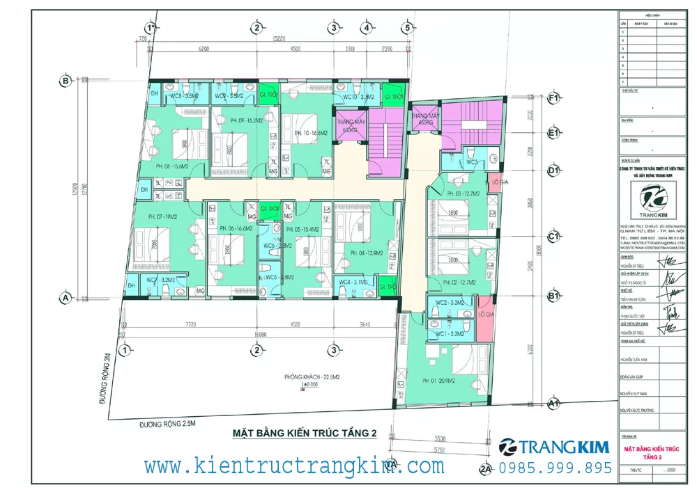 6.1. Bố trí lõi thang và hành lang 1