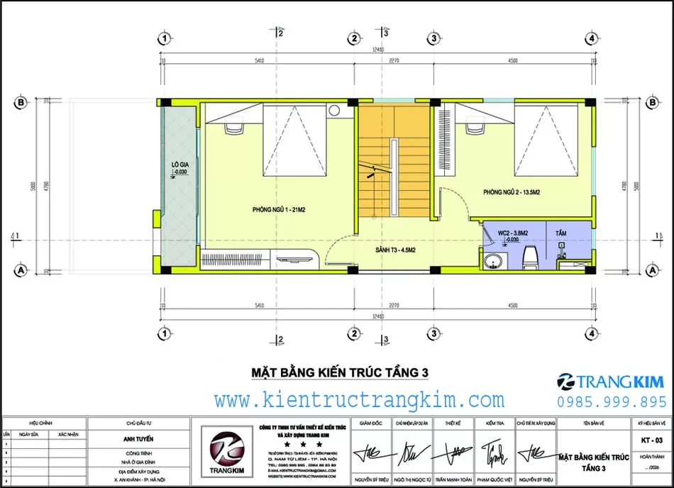 Mặt bằng thiết kế tầng 3 1